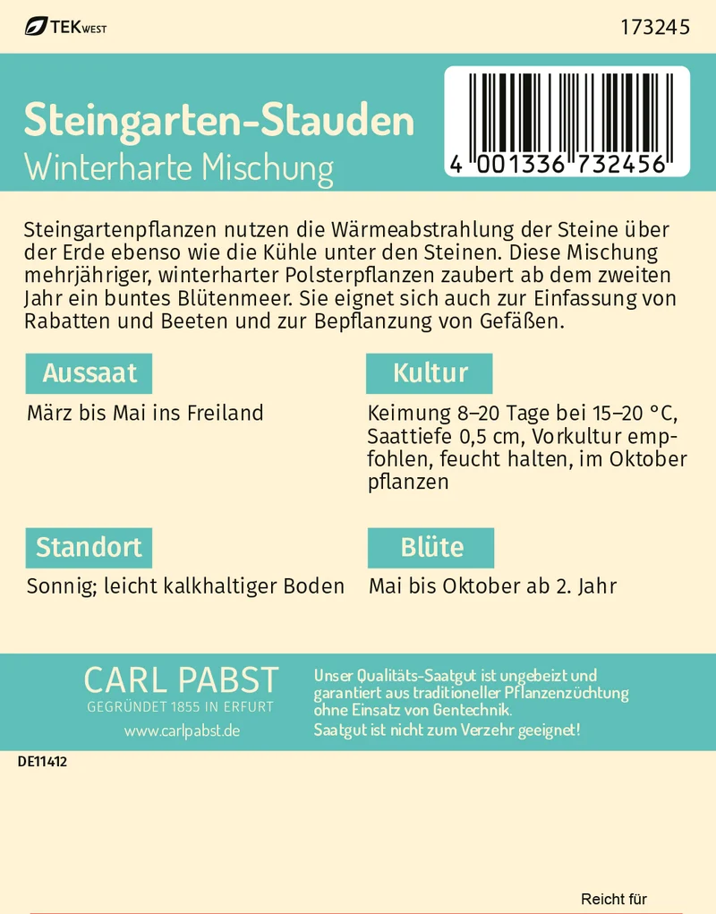 Steingarten Stauden Winterharte Mischung Saatgut