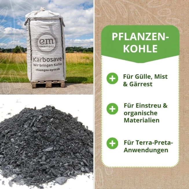 EM-aktivierte Pflanzenkohle - Karbosave (fein gemahlen)