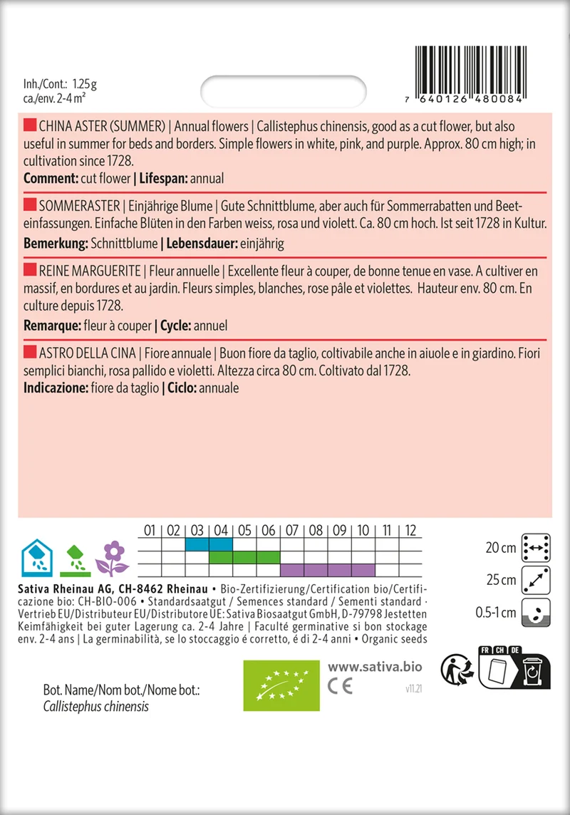 Sommeraster | BIO Sommerastersamen von Sativa Rheinau [MHD 12/2025]