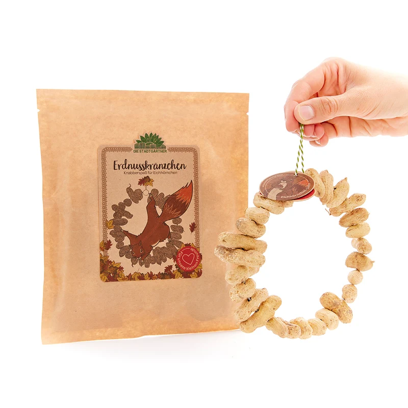 Erdnusskränzchen – Snack für Eichhörnchen