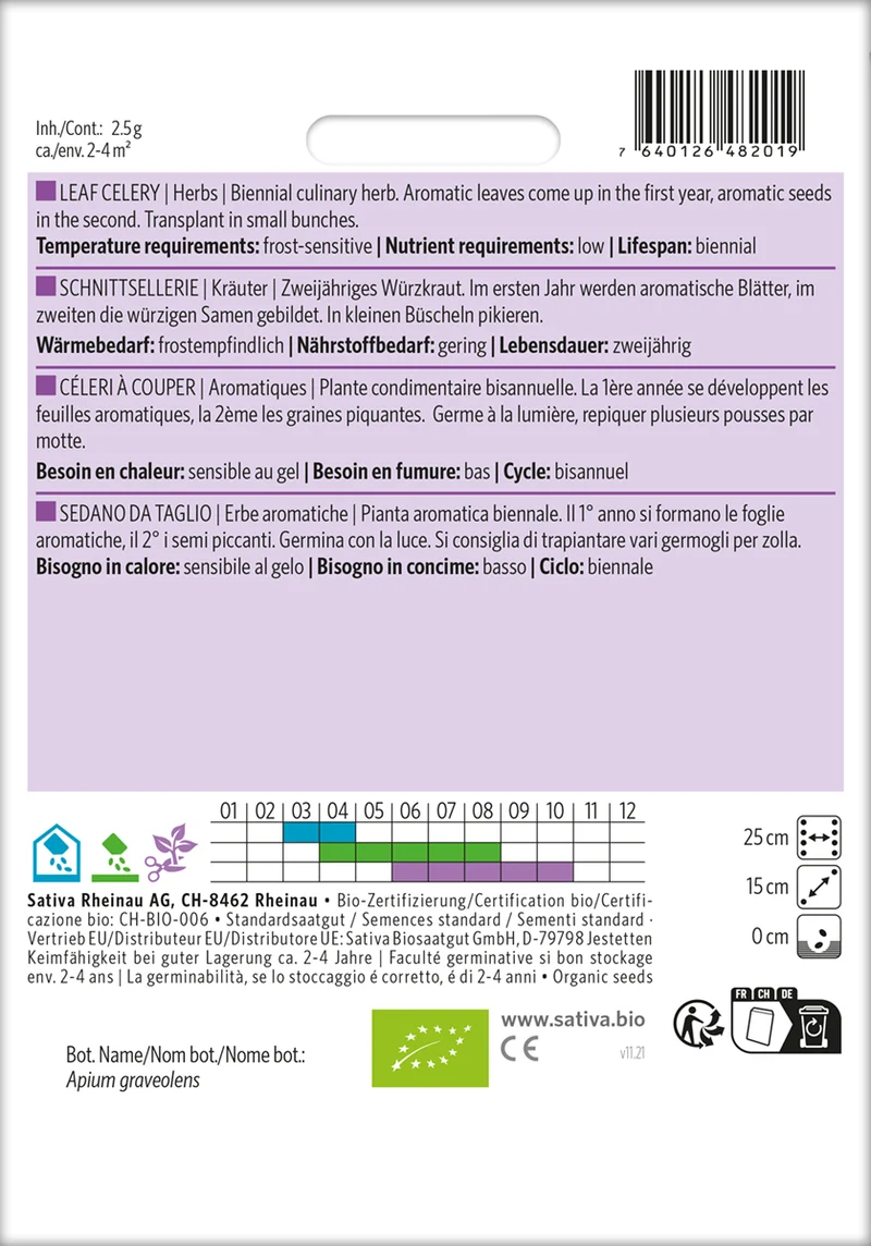Schnittsellerie | BIO Schittseleriesamen von Sativa Rheinau [MHD 12/2026]