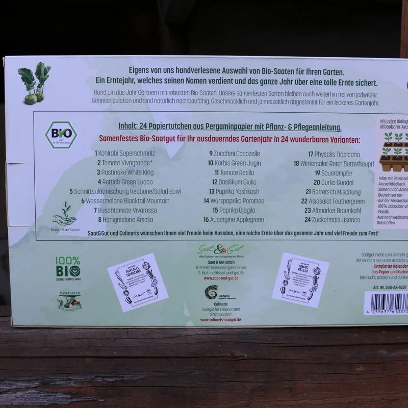 BIO Saatgut Selbstversorger Adventskalender