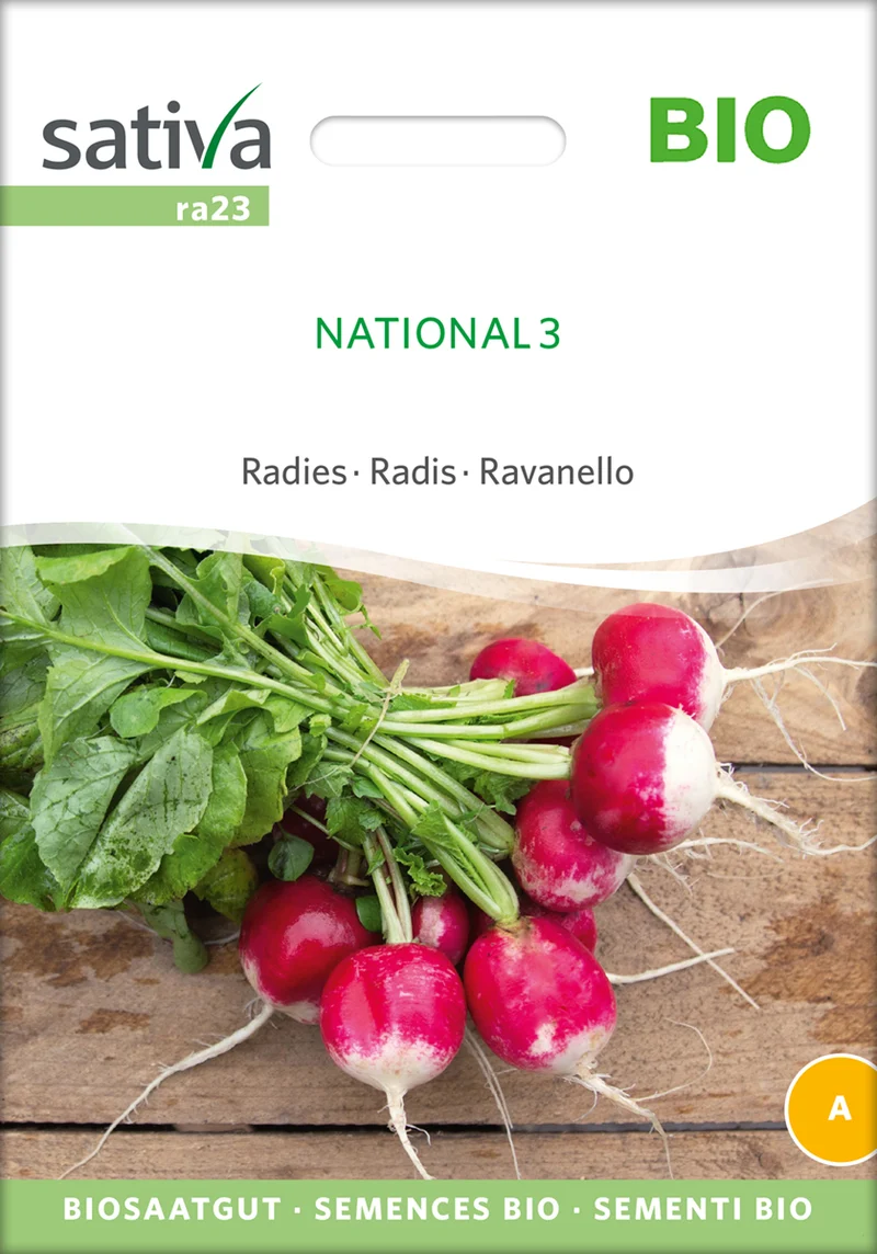 Radies National 3 | BIO Radieschensamen von Sativa Rheinau [MHD 12/2025]