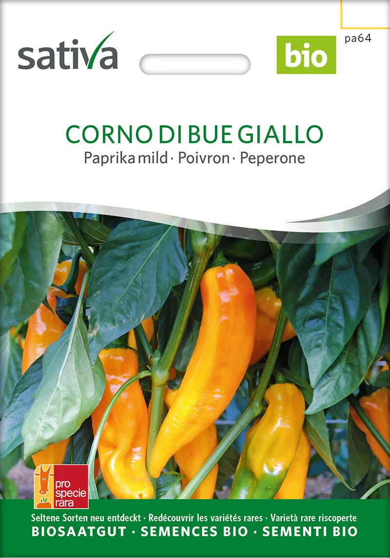 BIO Saatgut Paprika Corno di Bue Giallo
