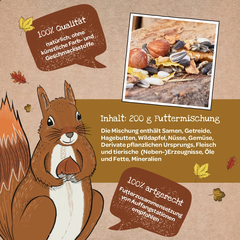 Freiluftbuffet für Eichhörnchen