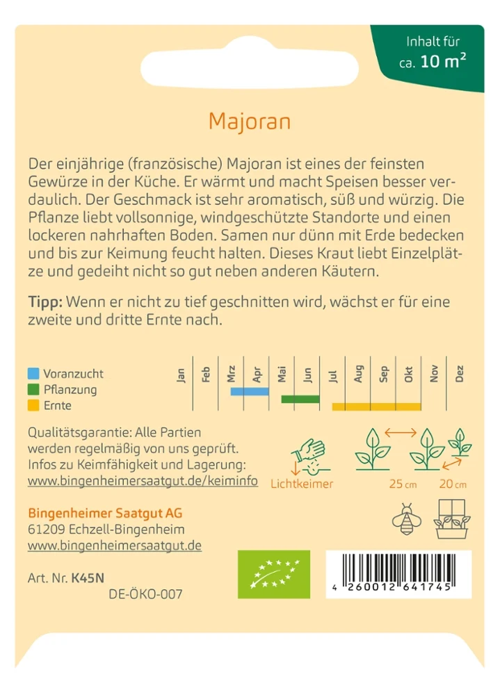 BIO Saatgut Majoran 'Roman'