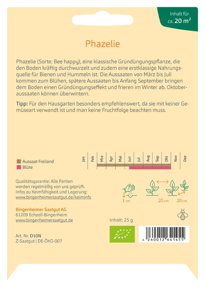 BIO Saatgut Bienenfreund Phacelia