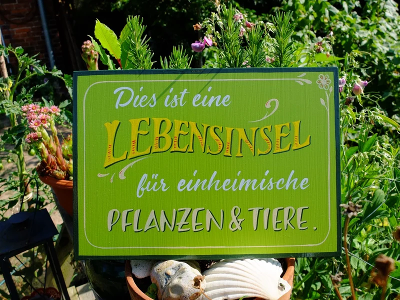 Lebensinsel-Schild aus Holz