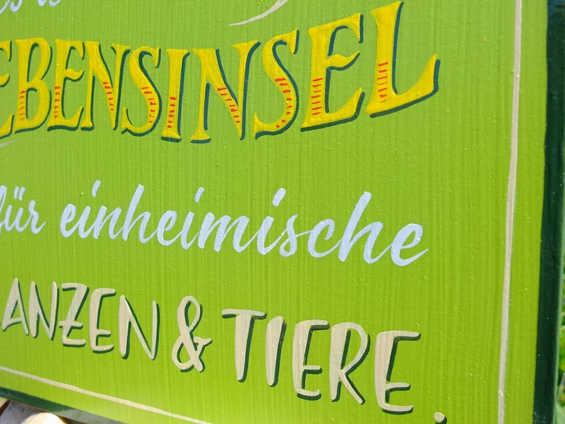 Lebensinsel-Schild aus Holz
