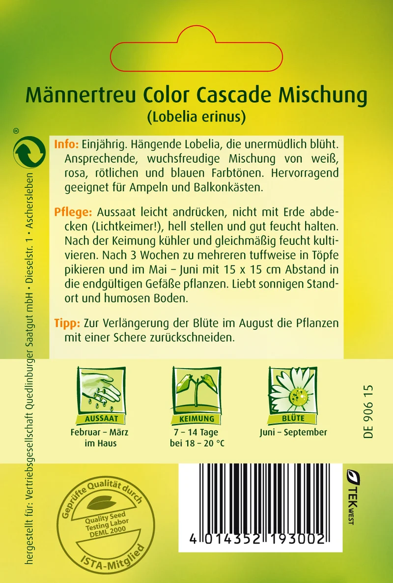 Männertreu Color Cascade Mischung Saatgut