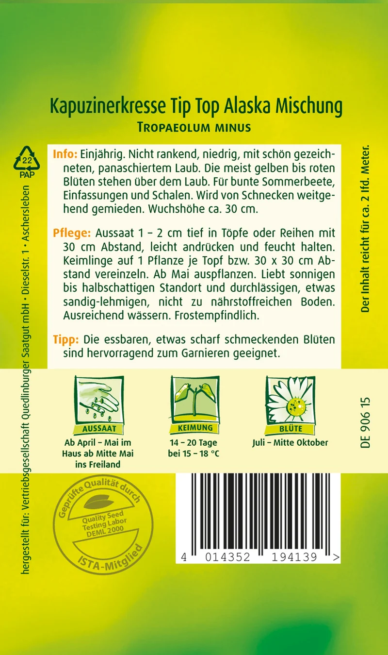 Kapuzinerkresse Tip Top Saatgut