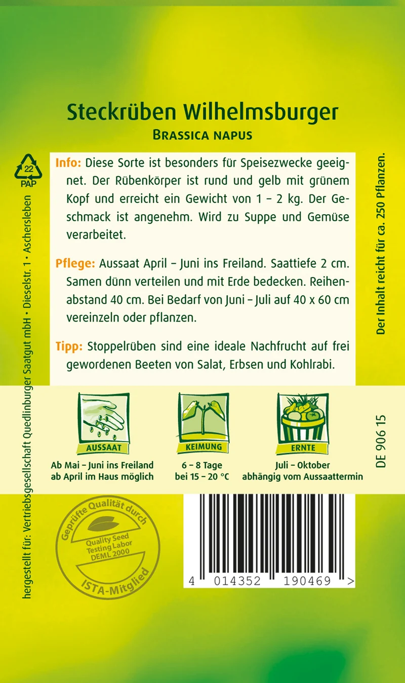 Steckrübe Wilhelmsburger Saatgut
