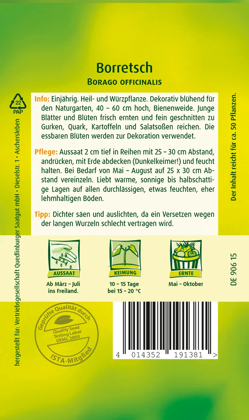 Borretsch Saatgut