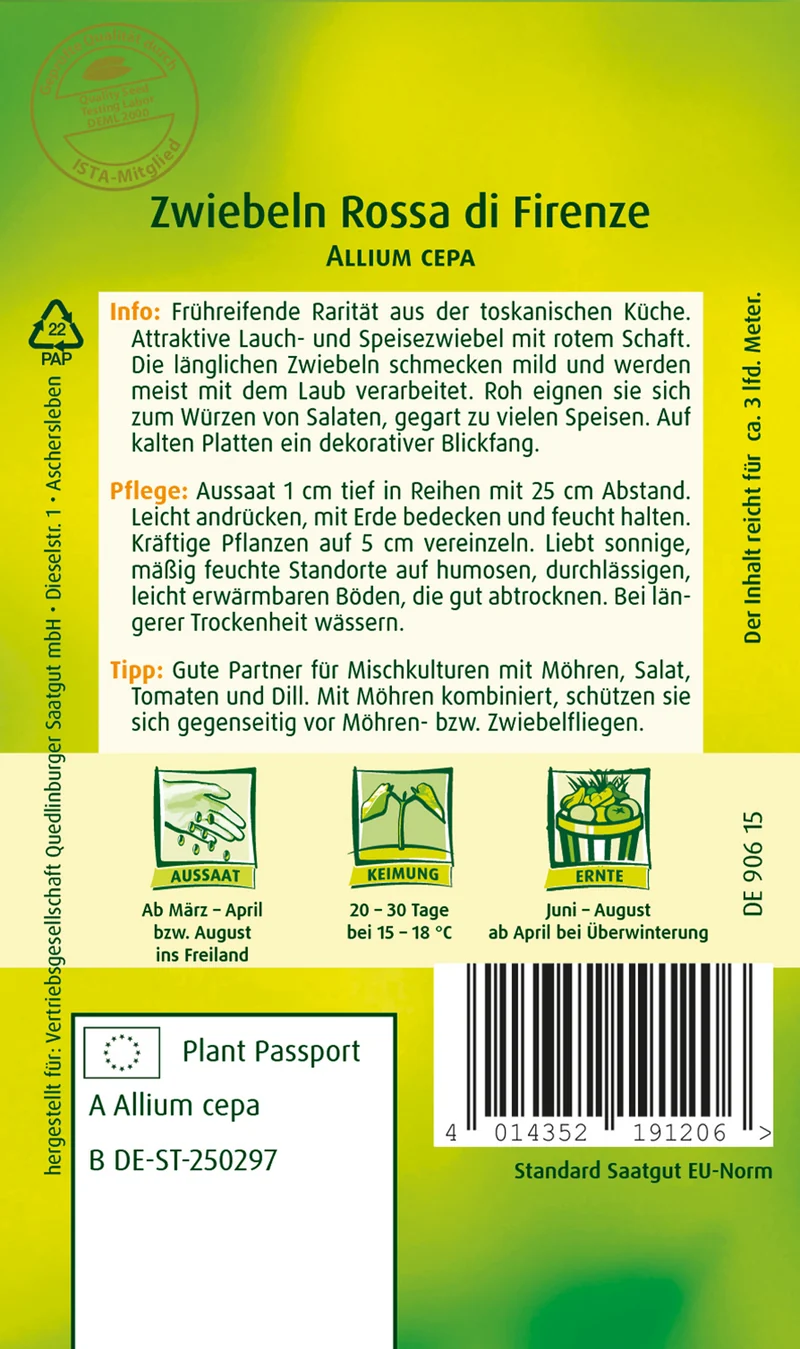 Zwiebel Rossa die Firenze Saatgut