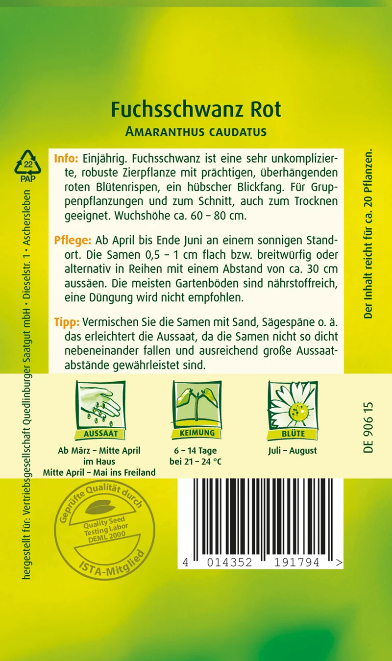 Fuchsschwanz Rot Saatgut