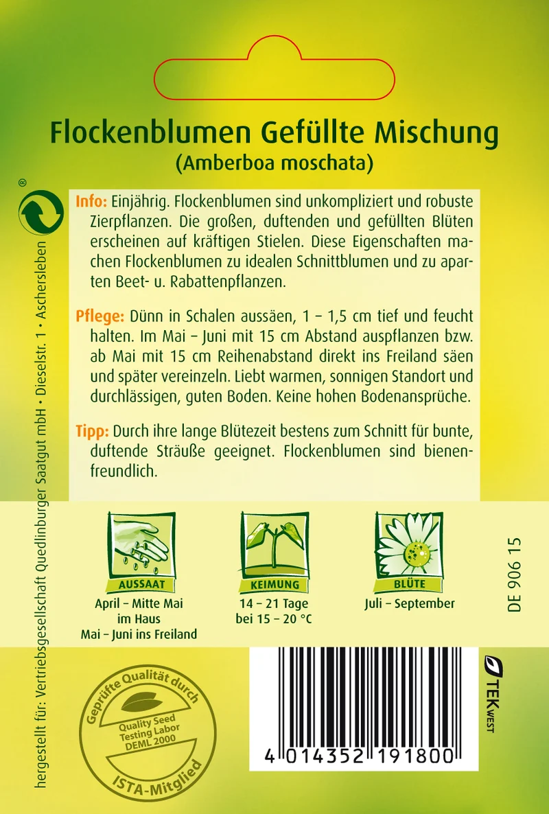 Flockenblume Gefüllte Mischung Saatgut