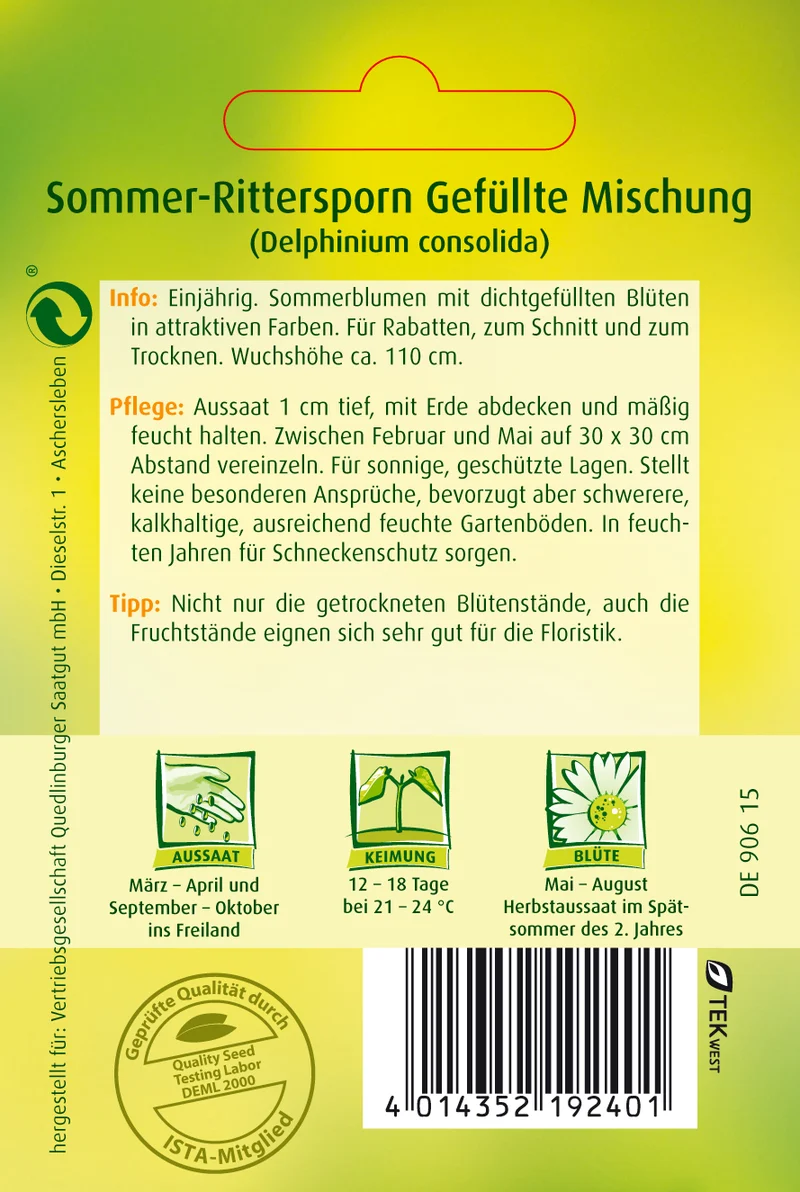 Sommer Rittersporn Gefüllte M Saatgut