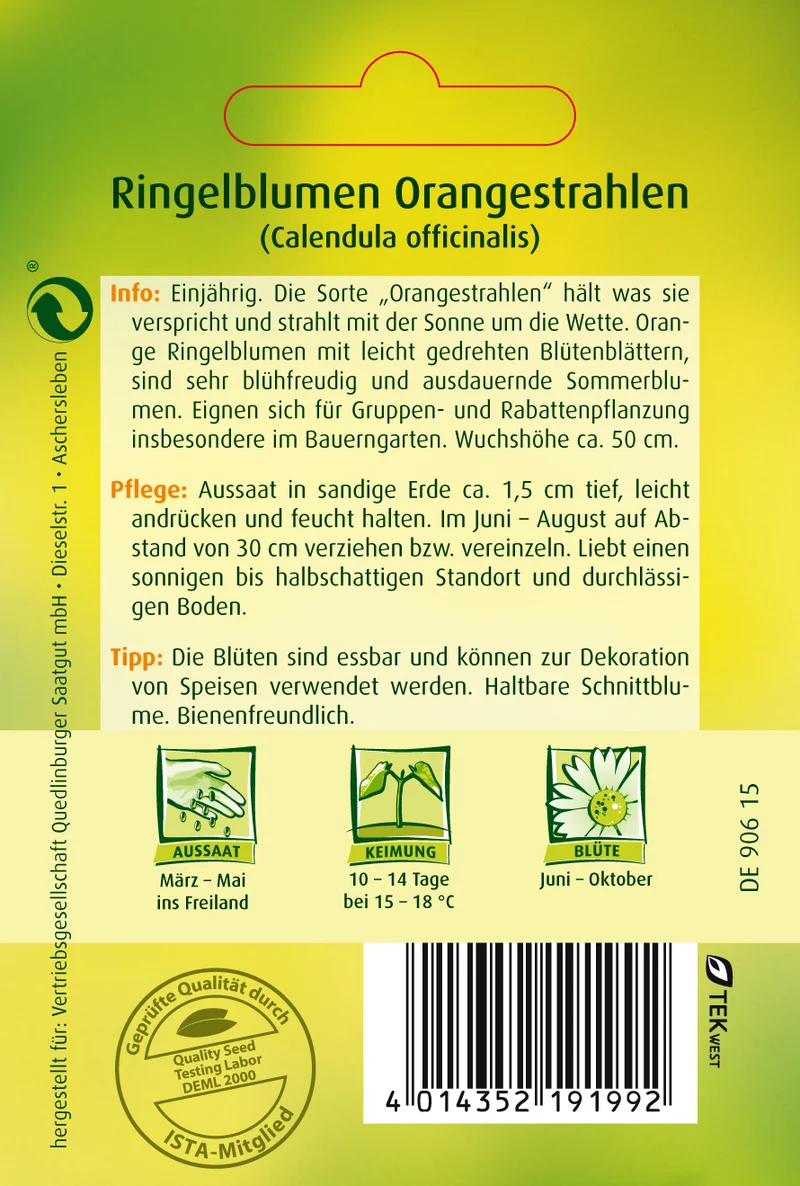 Ringelblume Orangestrahlen Saatgut