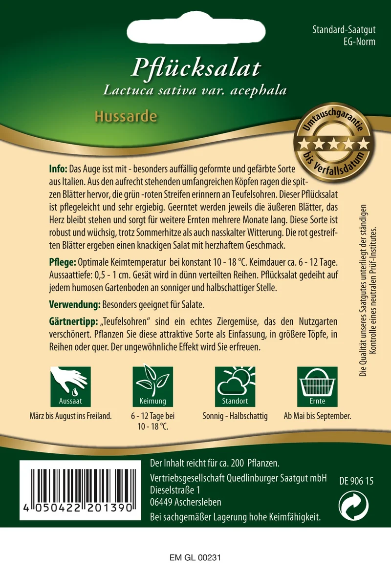Pflücksalat Hussarde Saatgut
