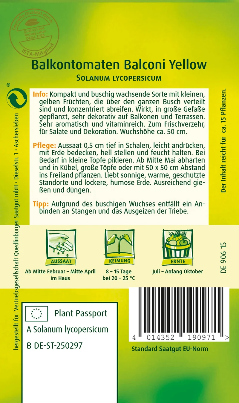 Balkontomate Balconi Yellow Saatgut