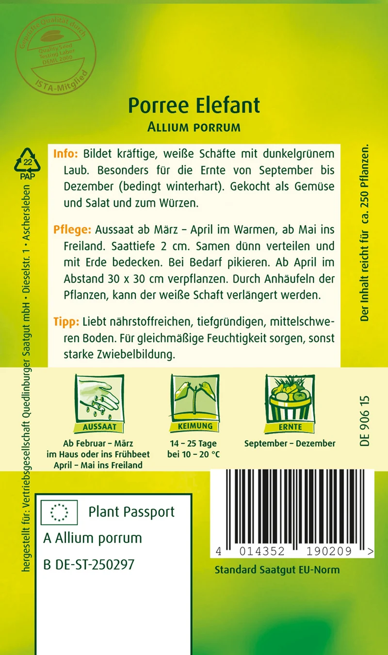 Porree Elefant Saatgut