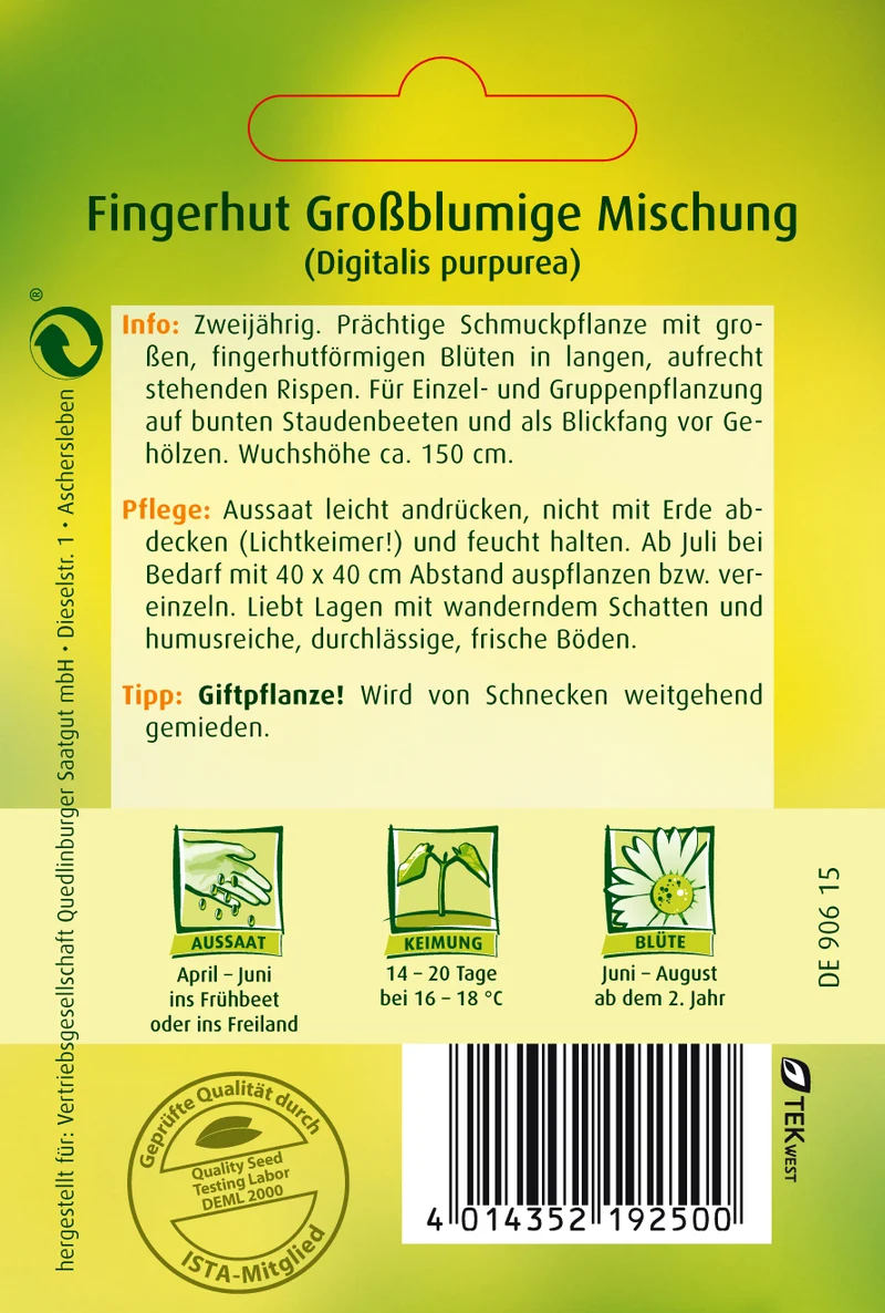 Fingerhut Großblumige Mischung Saatgut