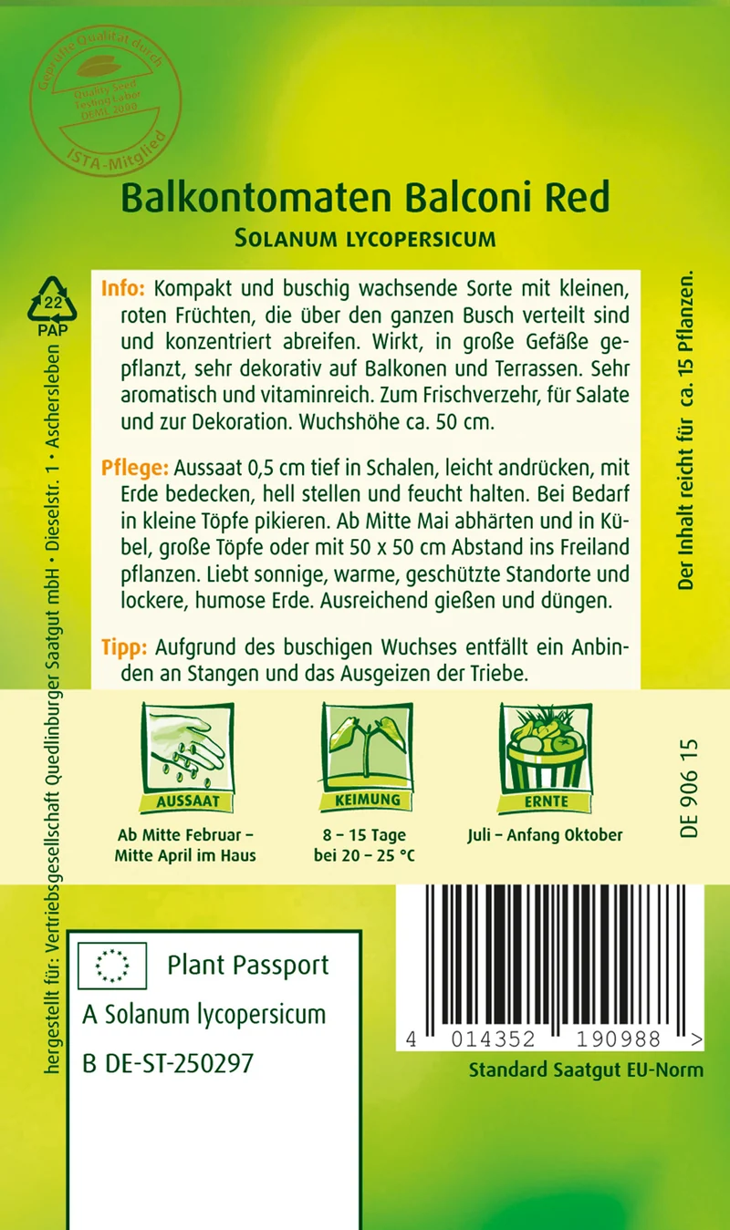 Balkontomate Balconi Red Saatgut