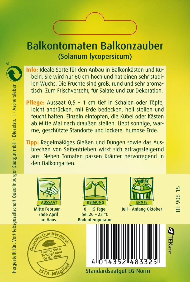 Balkontomate Balkonzauber Saatgut