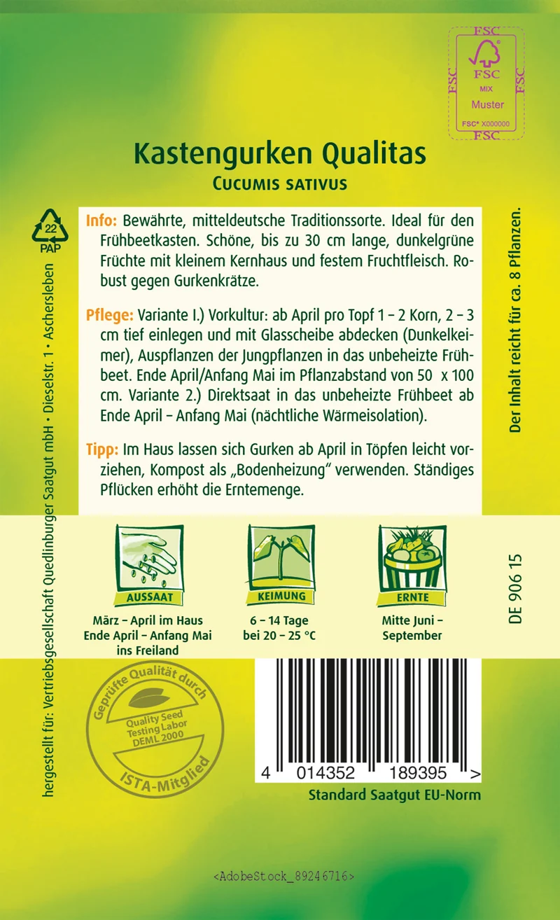 Kasten Gurken Qualitas Saatgut