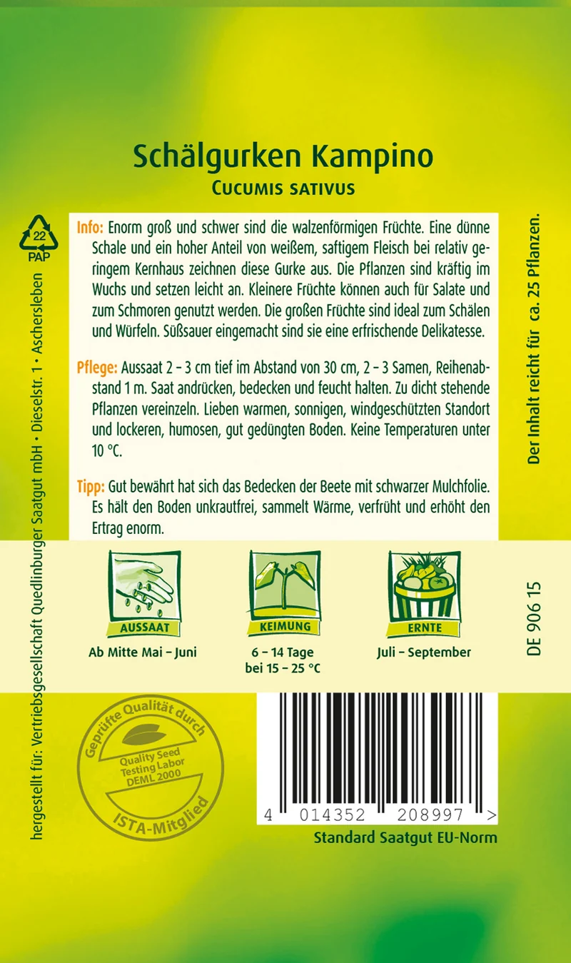 Schäl Gurken Kampino Saatgut