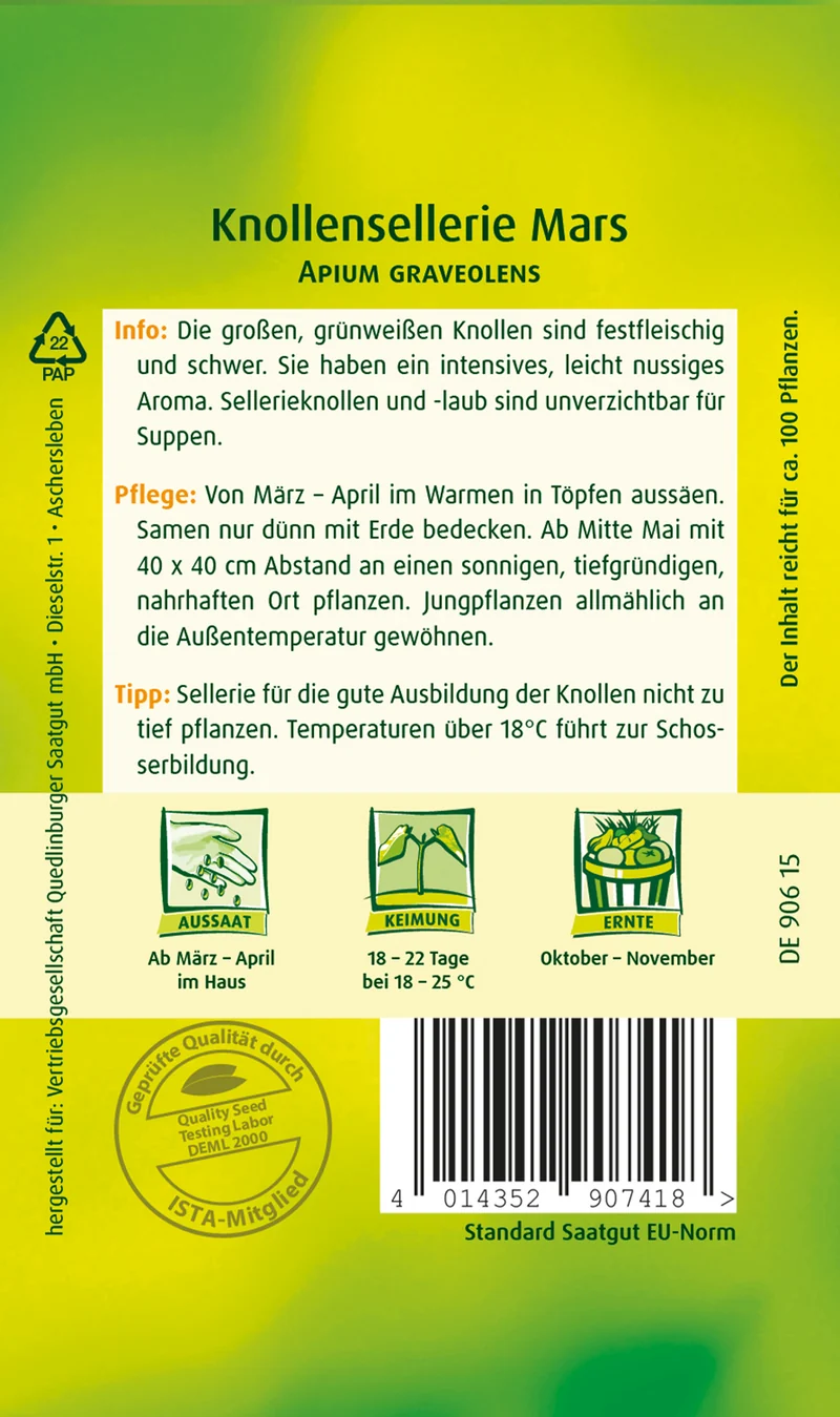 Knollensellerie Mars Saatgut