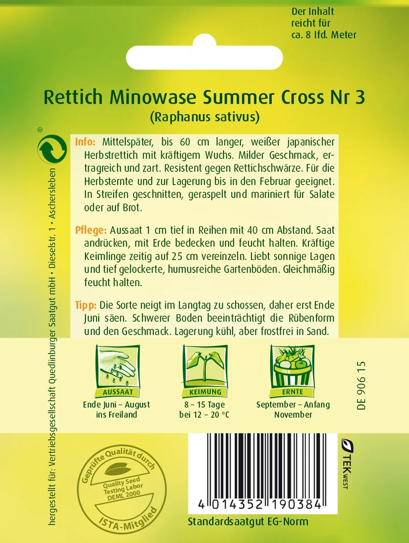 Rettich Minowase Summer Cross Saatgut