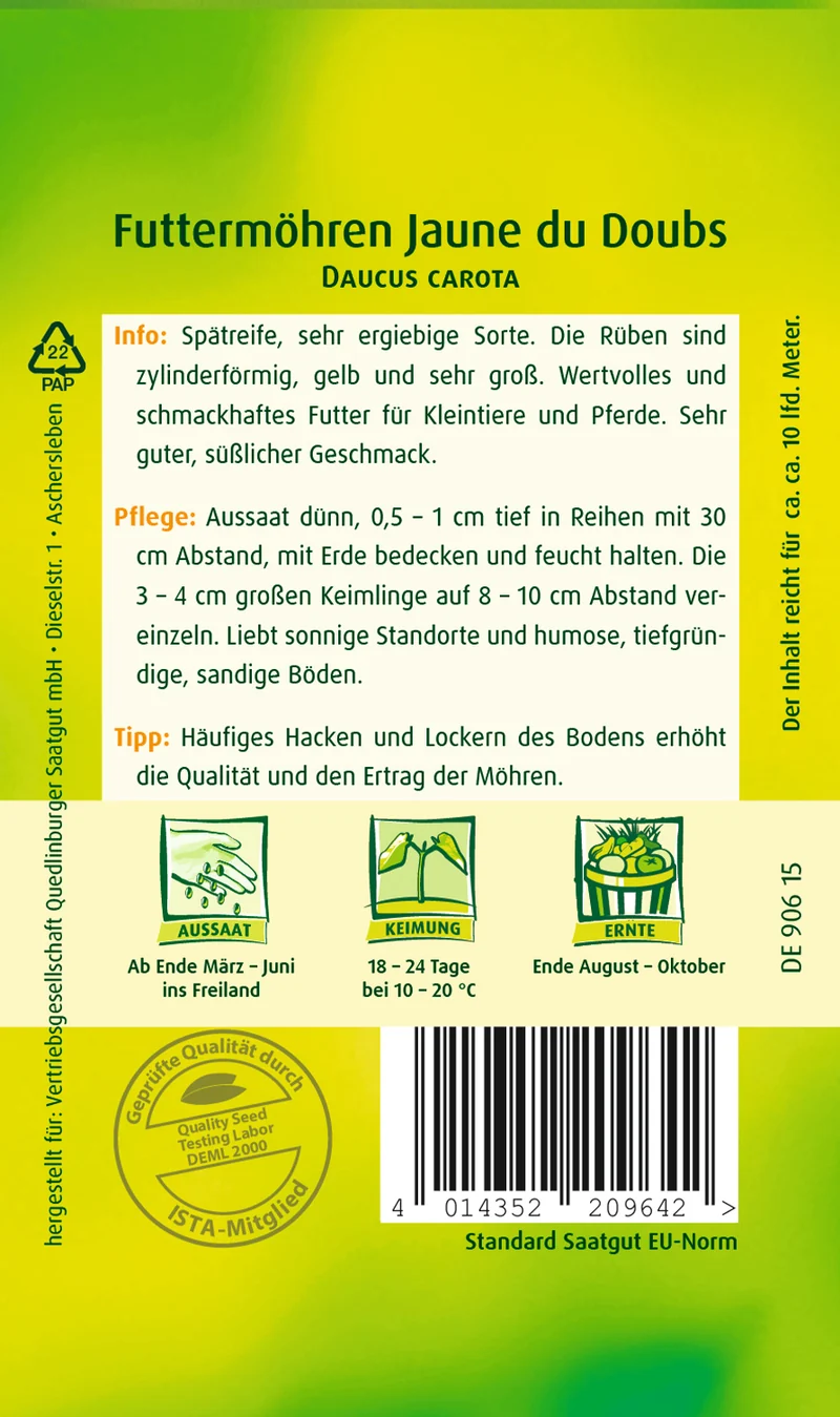 Futtermöhre Jaune du Doubs Saatgut