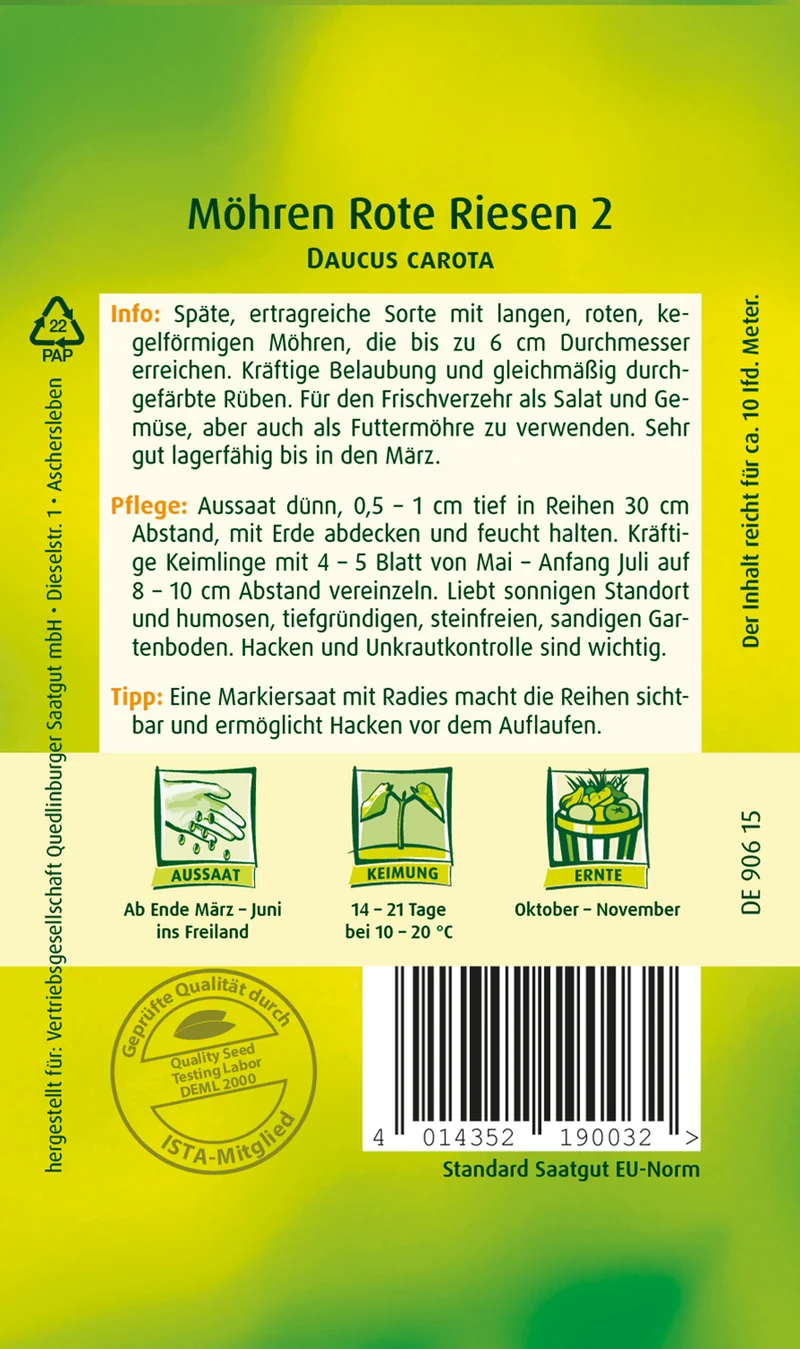 Möhre Rote Riesen 2 Saatgut