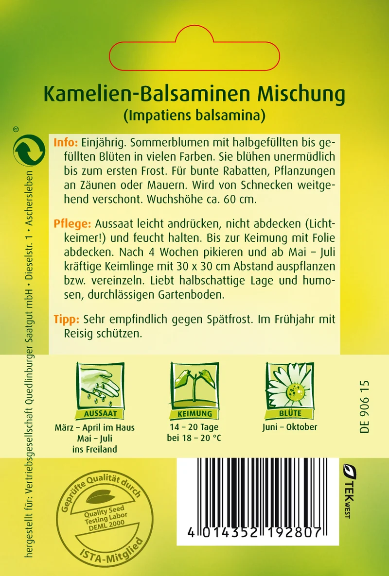 Kamelien Balsamine Mischung Saatgut