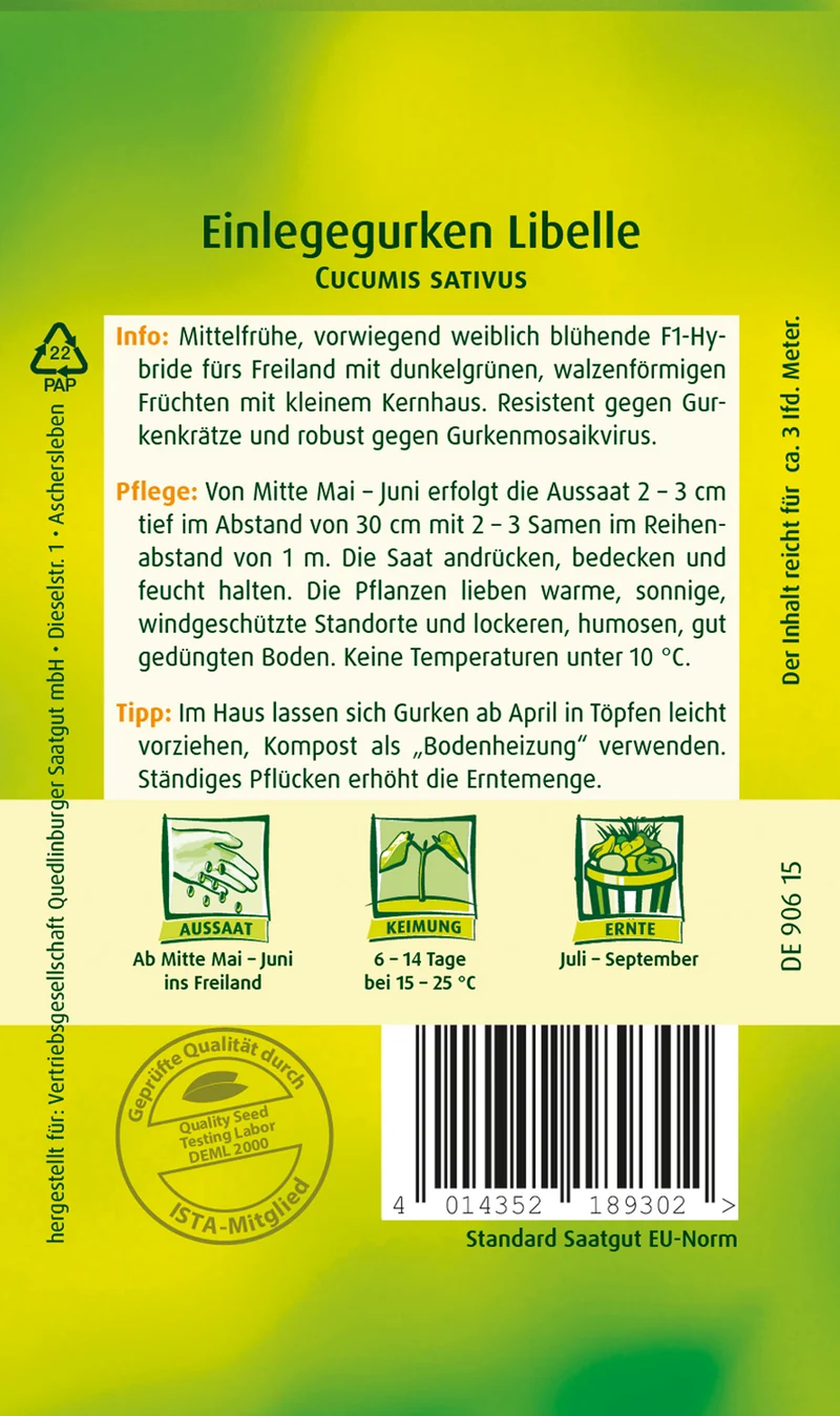 Einlegegurke Libelle Saatgut