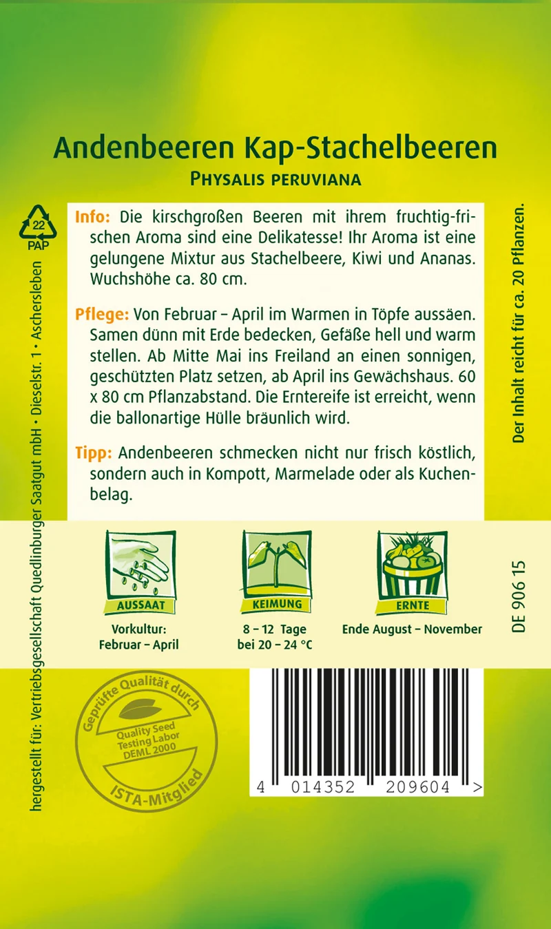 Andenbeeren Kapstachelbeere Saatgut