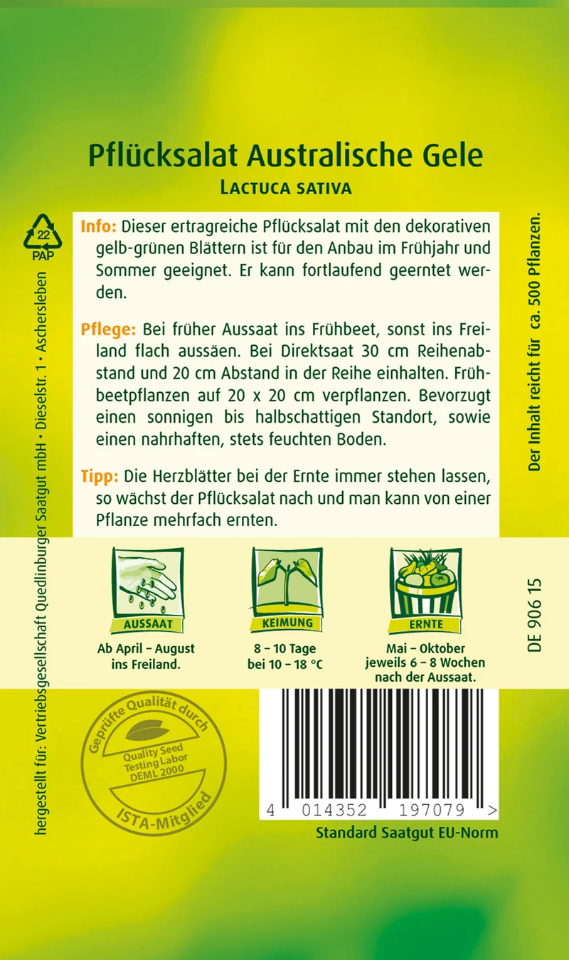 Pflücksalat Australische Gel Saatgut