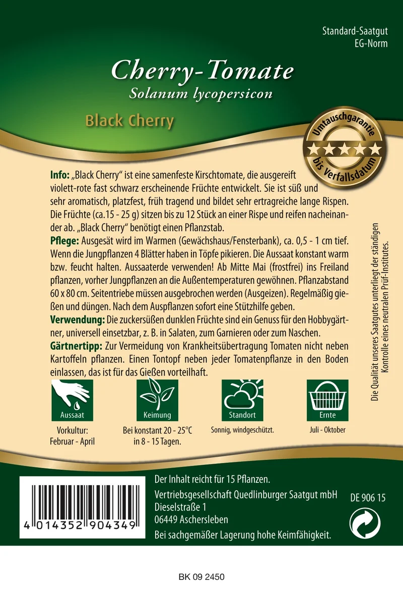 Cherrytomate Black Cherry Saatgut