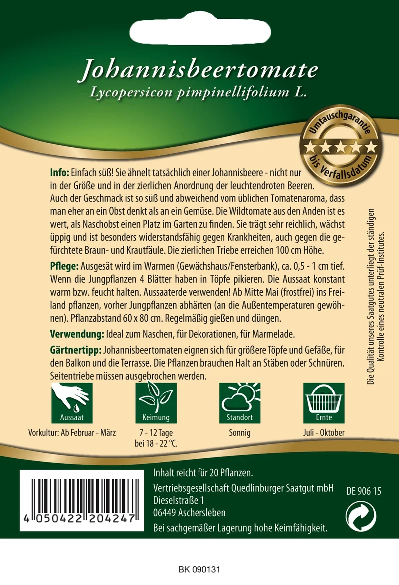 Johannisbeer Tomaten rot Saatgut