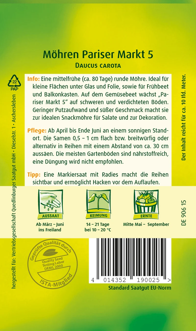 Möhre Pariser Markt 5 Saatgut
