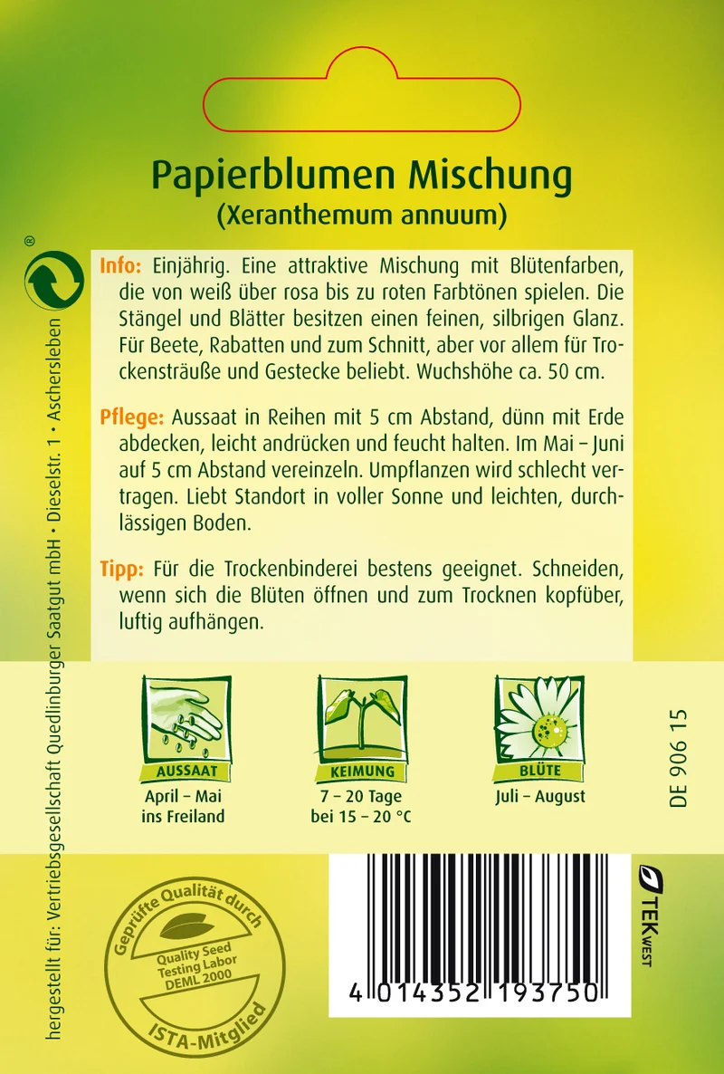 Papierblume Mischung Saatgut