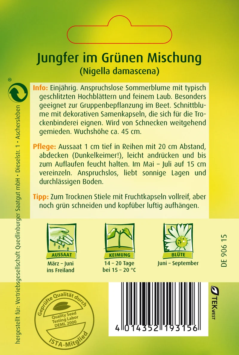 Jungfer im Grünen Mischung Saatgut