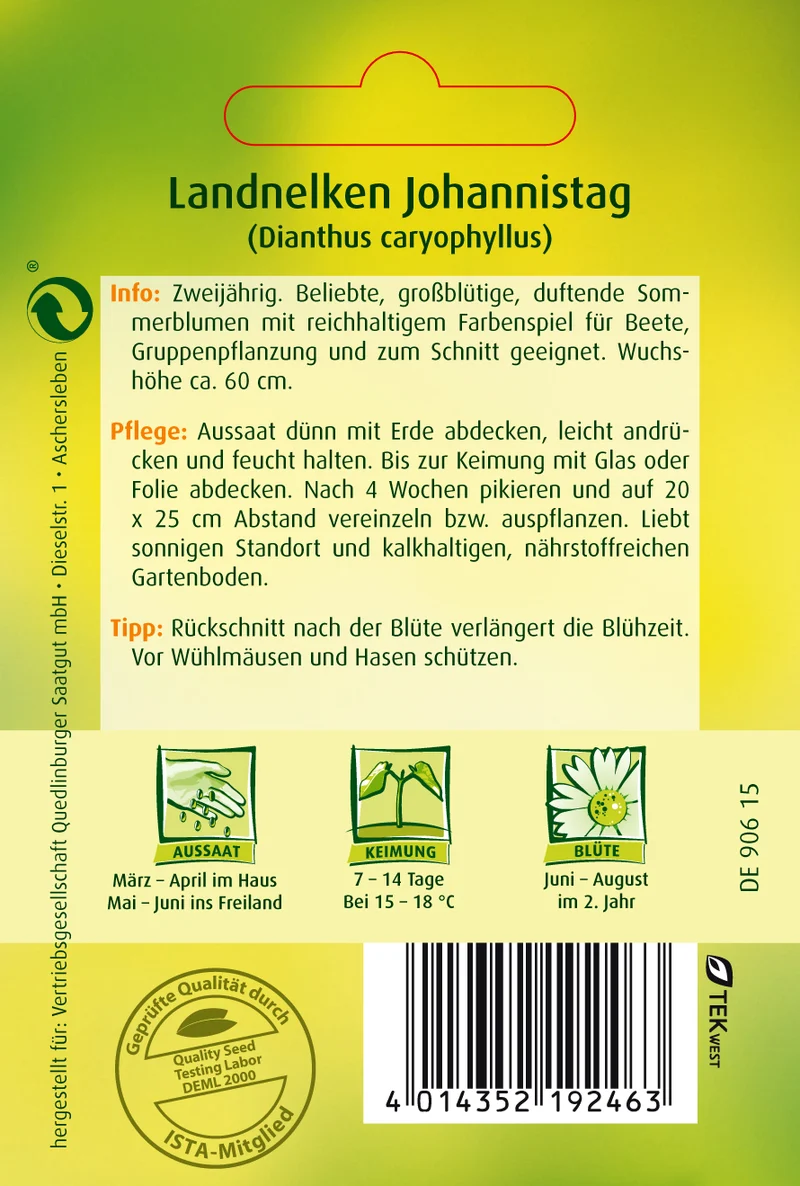 Land Nelken Johannistag Saatgut