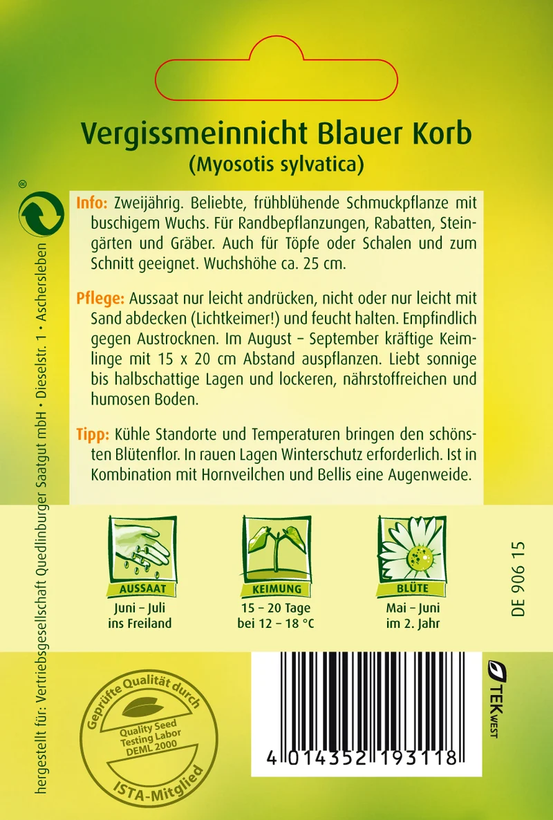 Vergißmeinnicht Blauer Korb Saatgut