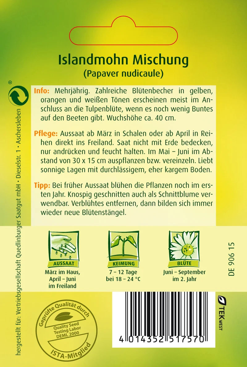 Island Mohn Mischung Saatgut