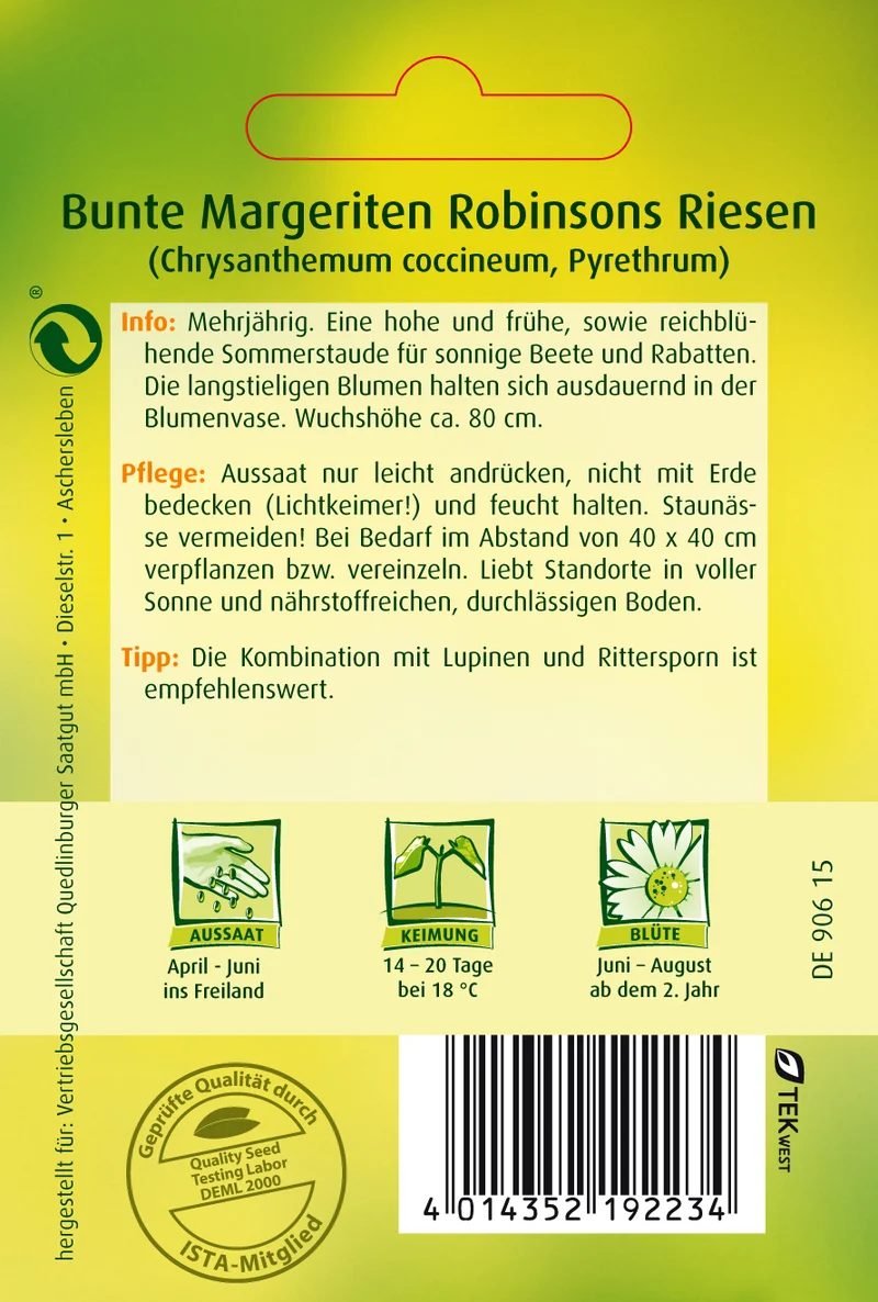 Margerite Bunte Robinsons Riesen Saatgut