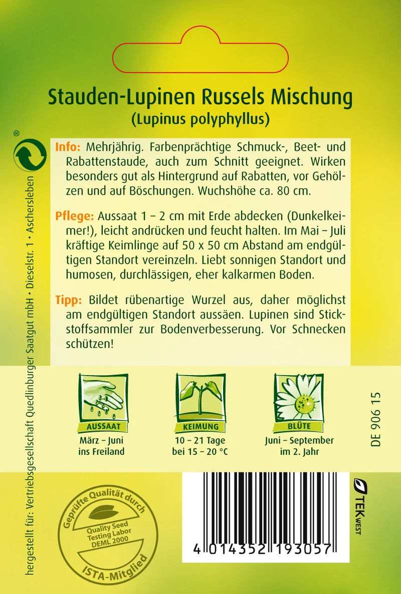 Stauden Lupine Russels Mischung Saatgut