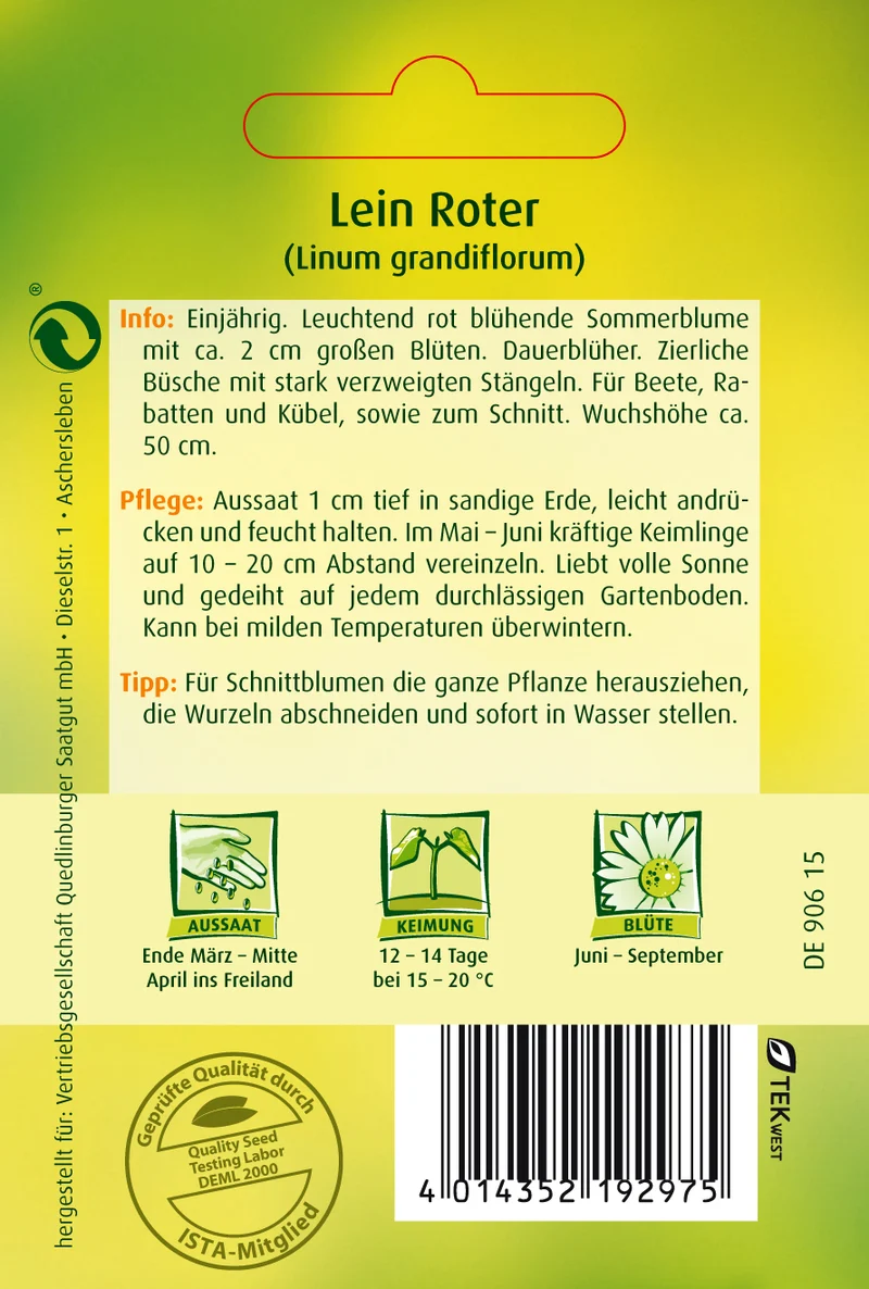 Lein Roter Saatgut