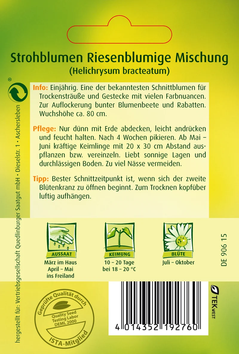 Strohblume Riesenblumige Mischung Saatgut